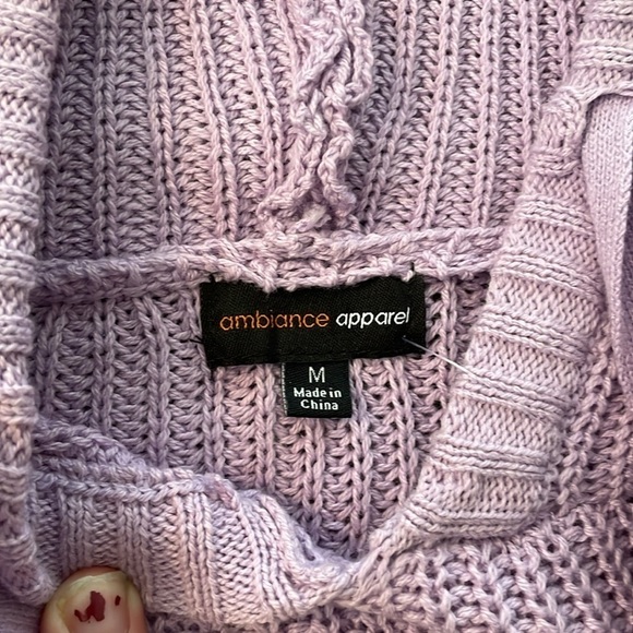 Ambiance Apparel Dropped Shoulder Chunky Knit Cropped Hoodie Sweater‎ - Picture 5 of 5